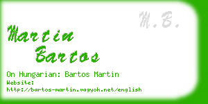 martin bartos business card